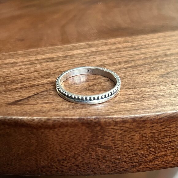 STERLING SILVER 925 Beaded Bali Ring Size 10.5 - Picture 1 of 5